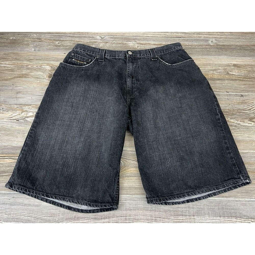 US Polo Assn. Vintage Y2K Black Denim Shorts‎ Men's 38 (actual 36") 13" Inseam